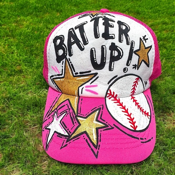 Handpainted Mesh Back Trucker Hat - Score Big with Style! ? Baseball or Football main image 4